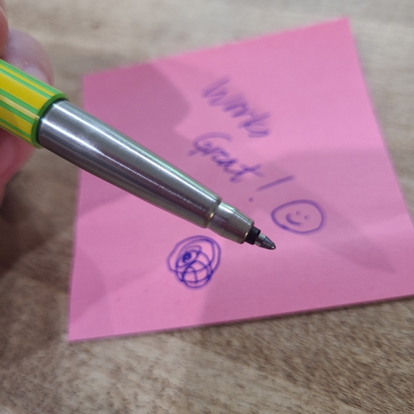 Vintage Parker Rollerball Striped Yellow and Pink Pen With M size Refill - Picture 8 of 8